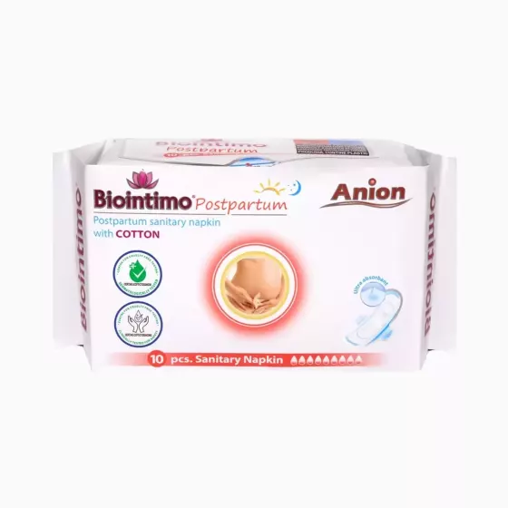 ANION Biointimo - Dámské hygienické poporodní vložky s aniontovým proužkem 10 ks