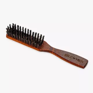 Dřevěný plochý kartáč na vlasy a vousy